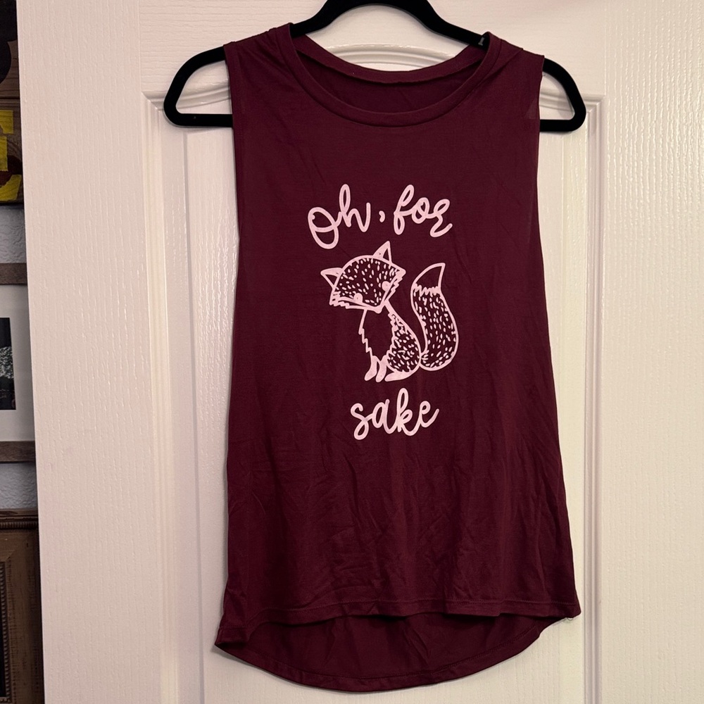 Maroon “For Fox Sake” Muscle Tank